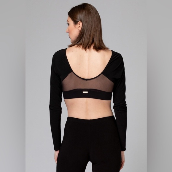 Joseph Ribkoff Shadow Sleeve Style 143431 Black Crop Sheer - Picture 4 of 16